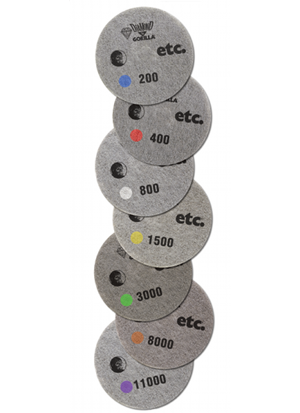 Etc Diamond Gorilla Pads Combo Package Set of 4 Pads 400 800 1500
